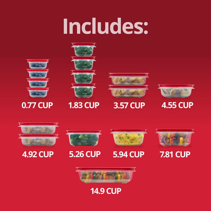 Rubbermaid EasyStore Large Containers, 18-Piece Set, Food Storage Containers with Lids