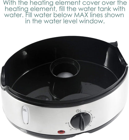 Elite Gourmet Electric Food Steamer, 3-Tier BPA-Free, 9 Qt, Stainless Steel