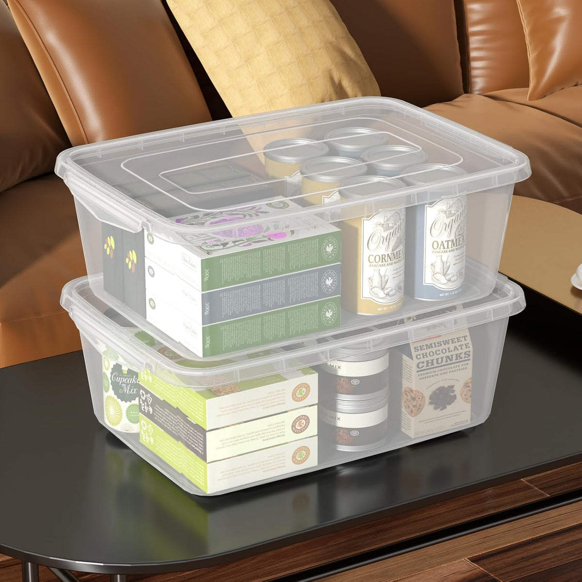 16 Quart Clear Dough Proofing Box, Latching Box with Lid, 2-Pack