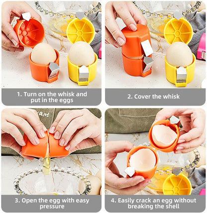 Egg Shell Opener Egg Separator for Raw Eggs,Hard Boiled Egg Peeler Egg Cube Egg Separator,Quickly Cutting Off Cooked Eggs,Stainless Steel Eggshell Breaker Egg Shell Cutter Kitchen Gadgets