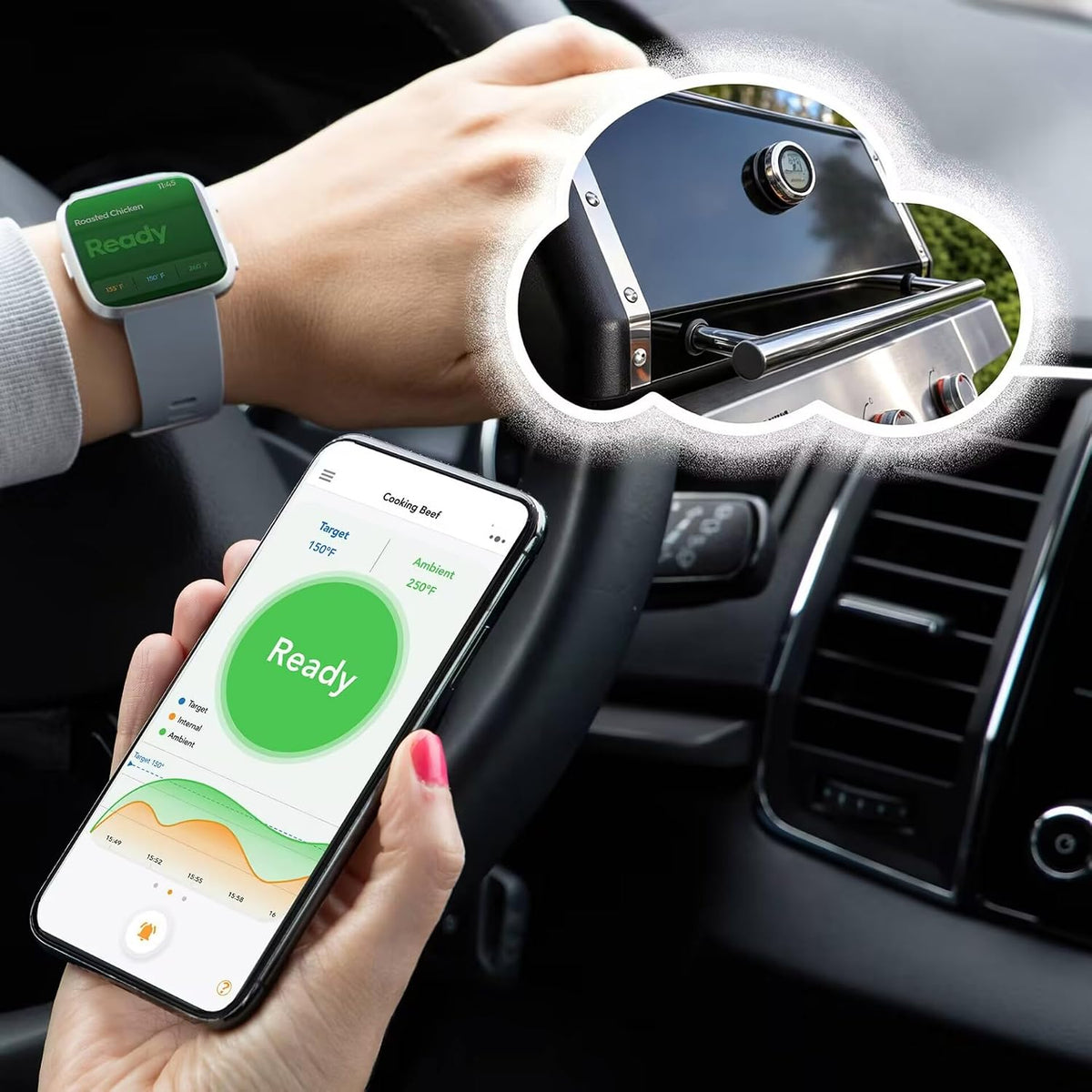 ProTemp S1 Patented Smart Grill Gauge Thermometer Hub Wi-Fi and Bluetooth