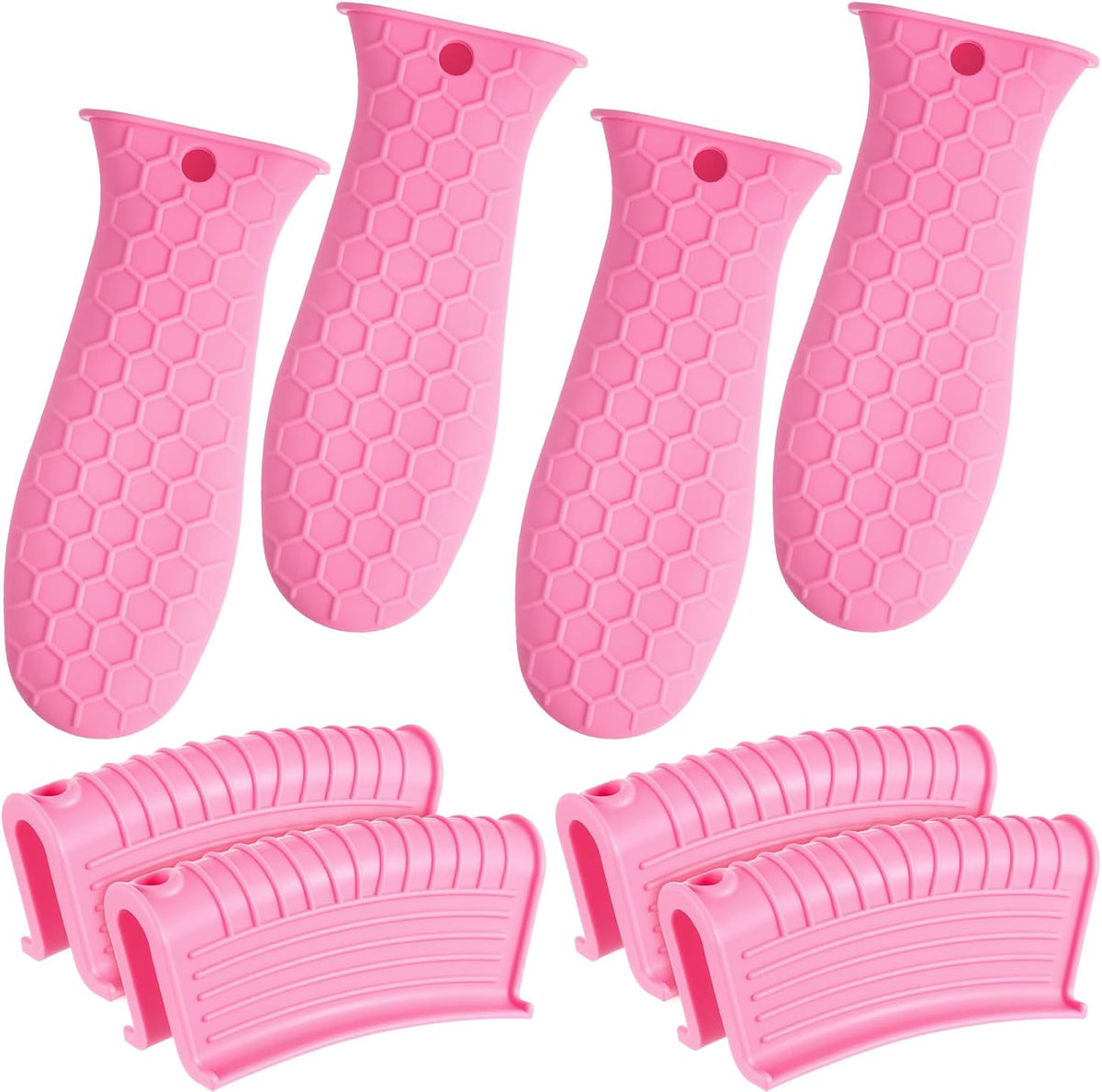 Patelai 8Pcs Silicone Cast Iron Handle Cover,Black