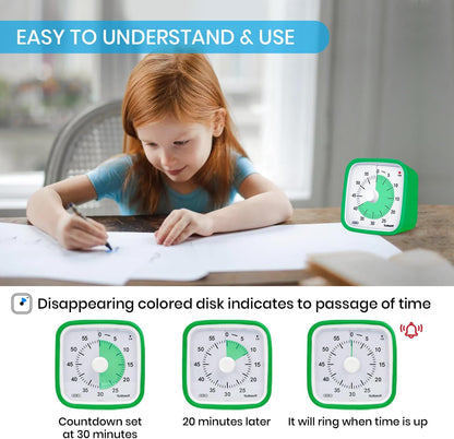 Yunbaoit Rainbow Visual Timer for Kids, 60-min Countdown Timer, Blue