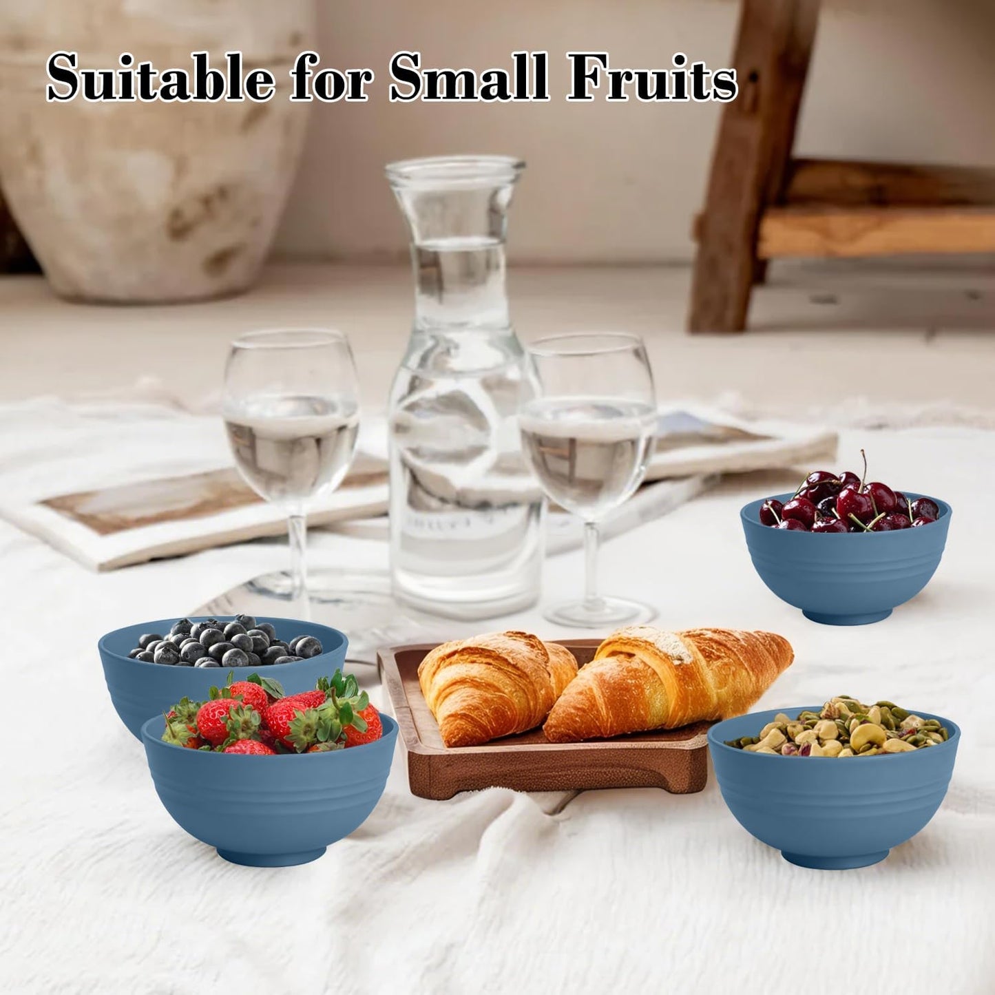 Wheat Straw Bowl Sets,8 PCS Unbreakable Cereal Bowl 26 OZ,Microwave and Dishwasher Safe Bowls,Bowl Sets for Camping and Picnic BPA Free Colorful Salad Bowls for Serving Soup,Oatmeal and Fruit Etc…