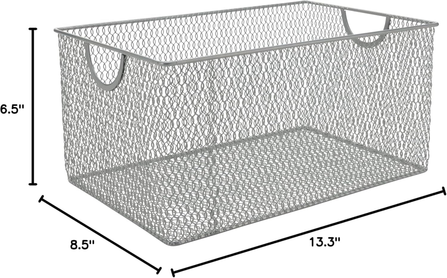 YBM HOME Kitchen Pantry Organizer Wire Basket for Shelves, Cabinets, Pantry, Countertop, Mesh Open Storage Bin Metal Basket for Organizing Food Supplies 12 x 7.8 x 5.8