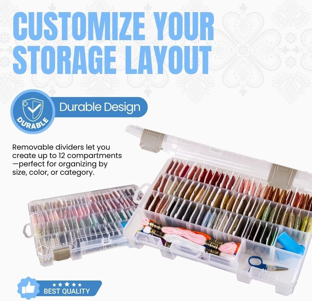 ArtBin Large Solutions Box Clear Art & Craft Organizer with Dividers - Plastic Storage Case for Convenient and Versatile Storage - Ideal for Various Craft Supplies