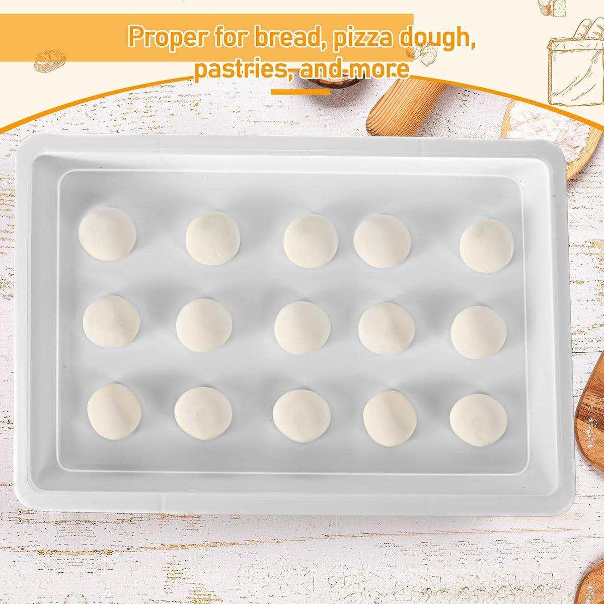 4 Pcs Pizza Dough Proofing Containers Stackable Proofing Box with Lids