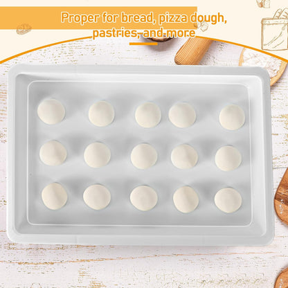 4 Pcs Pizza Dough Proofing Containers Stackable Proofing Box with Lids
