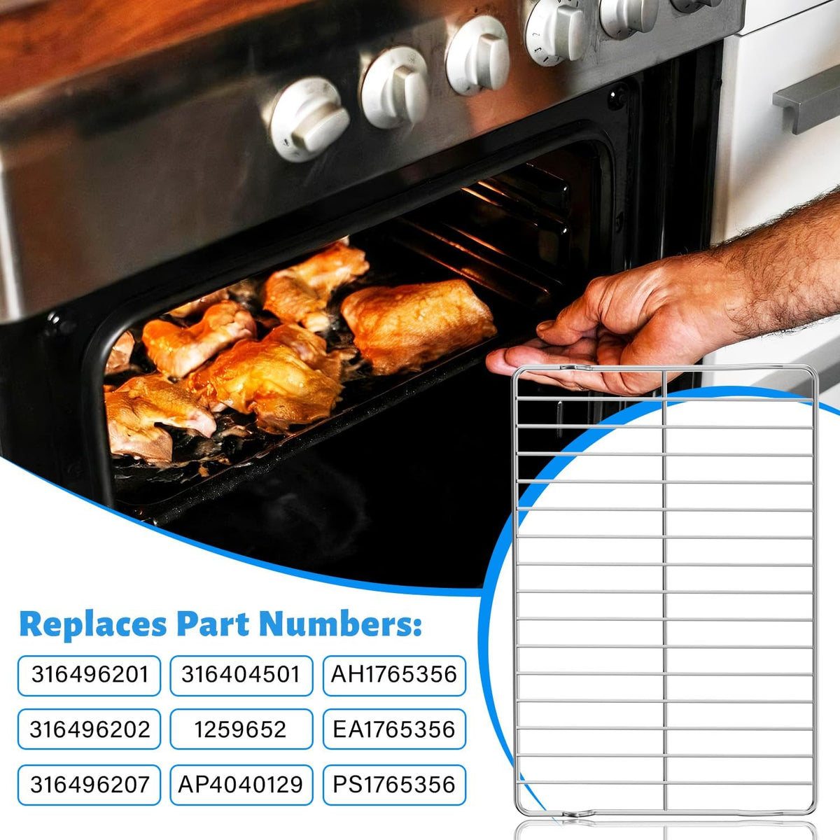 316496201 Heavy Duty Stove Oven Rack for Frigidaire Oven Rack Replacement 24.2" X 16" Stove Wire Shelf Frigidaire Range/Stove/Oven Rack 316496201,Kenmore Induction Stove Oven Racks,Stainless Steel