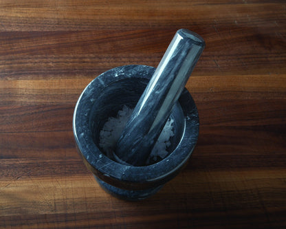 Fox Run Marble Mortar and Pestle Set, White, Small 4" Pestle and Mortar