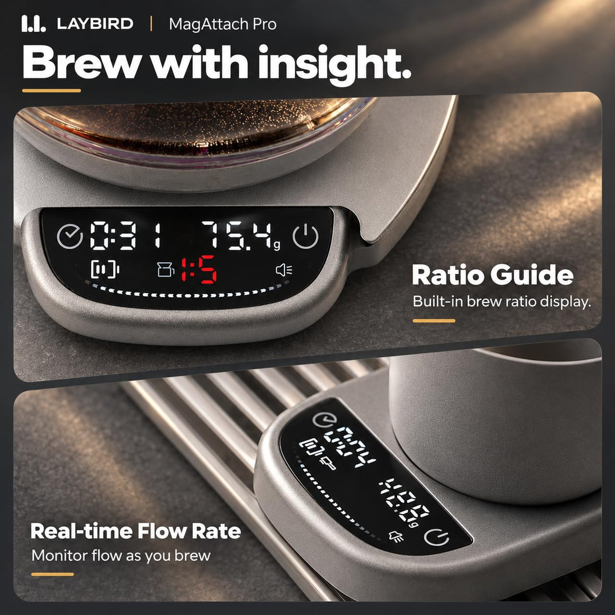 MagAttach Pro Coffee Scale with Timer for Espresso & Pour Over