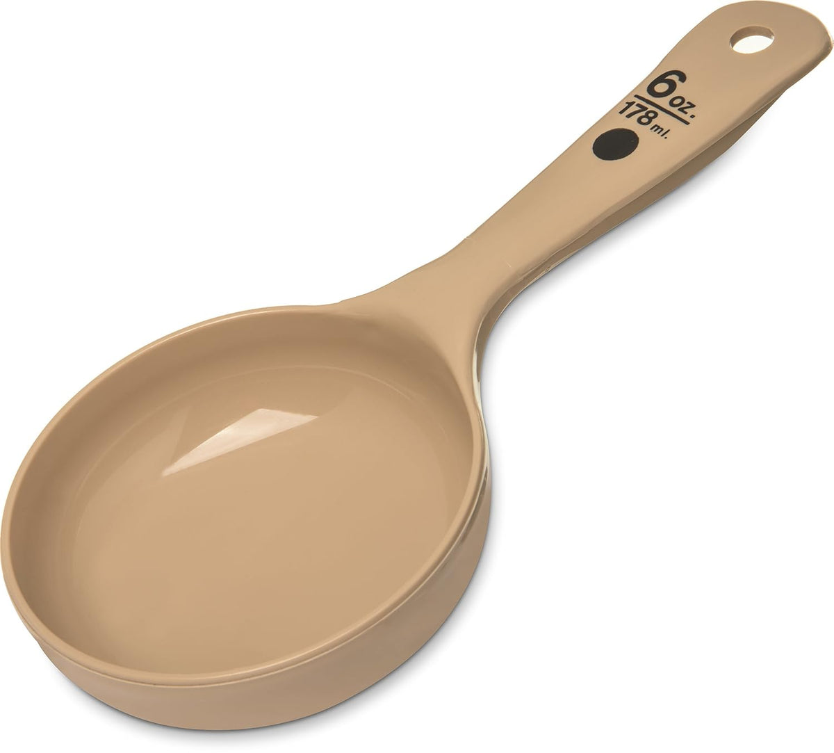 Carlisle FoodService Products Measure Miser Solid Spoon Measuring Spoon with Short Handle for Kitchens, Plastic, 4 Ounces, Beige