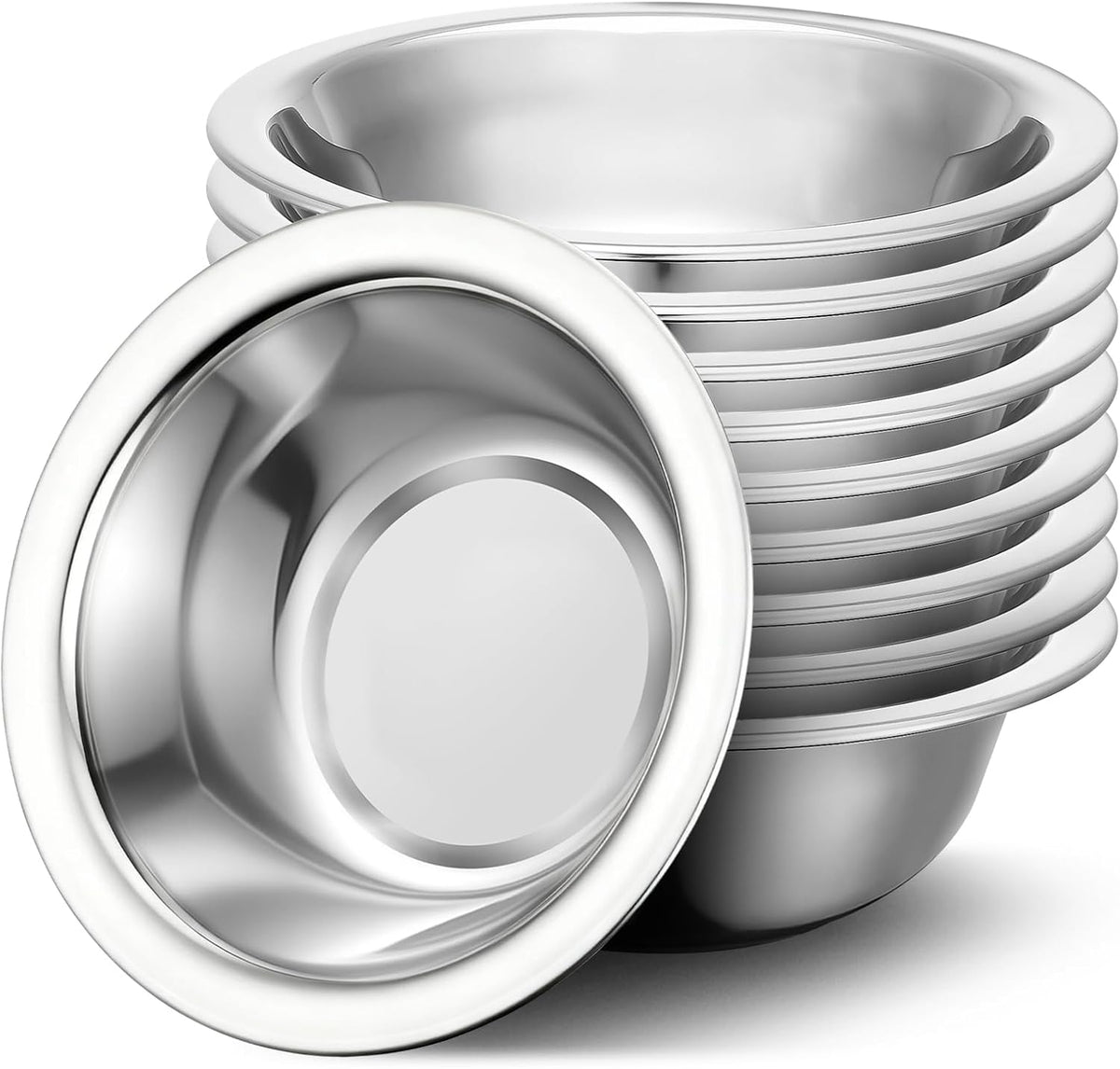304(18/8) Stainless Steel Mixing Bowls for Kitchen, 6.3" 13.67 fl.oz Metal Mixing Bowls Set Stackable for Baking Serving Cooking Food Prep Storage Dishwasher Safe Lightweight