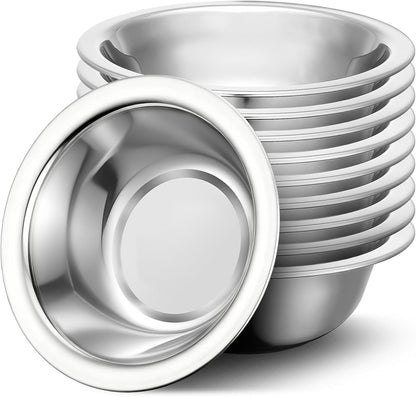 304(18/8) Stainless Steel Mixing Bowls for Kitchen, 6.3" 13.67 fl.oz Metal Mixing Bowls Set Stackable for Baking Serving Cooking Food Prep Storage Dishwasher Safe Lightweight