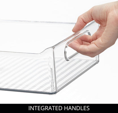 iDesign Stackable Storage Bin with Handles for Pantry or Fridge, Clear, Made in USA