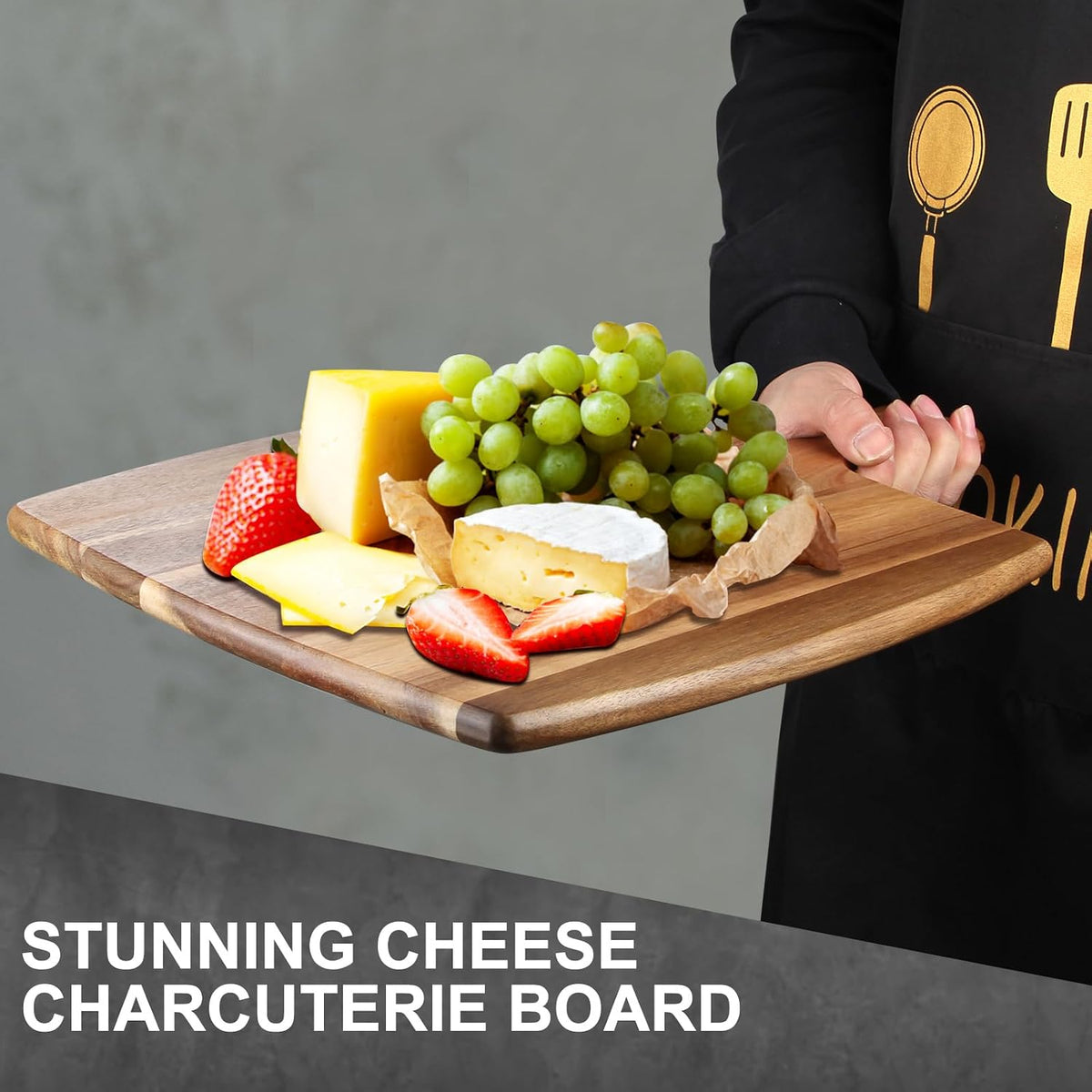 Acacia Wood Chopping Cutting Board Kitchen with Handle Charcuterie Boards