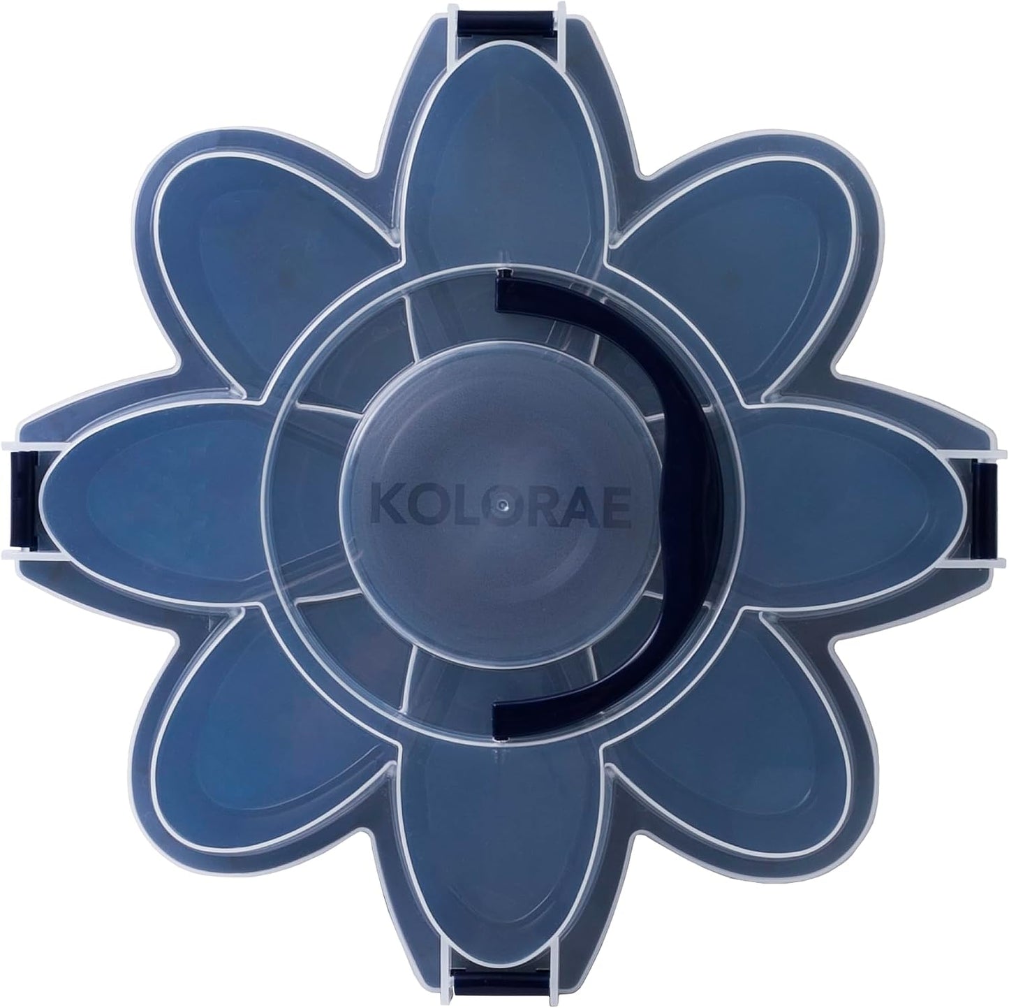 KOLORAE Flower Snack Serving Tray - 9 Compartment Party Platter with Dressing Cup for Chips and Dip, Fruits and Veggies - Game Day & Summer Entertaining Tray