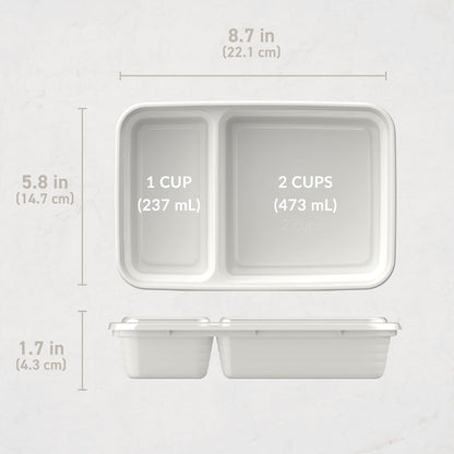 Bentgo Prep - 20-Piece 2-Compartment Reusable Meal Prep Containers with Lids, PFAS & BPA Free Materials, Durable, Microwave, Freezer, & Dishwasher Safe To Go Food Storage (Rose Gold)