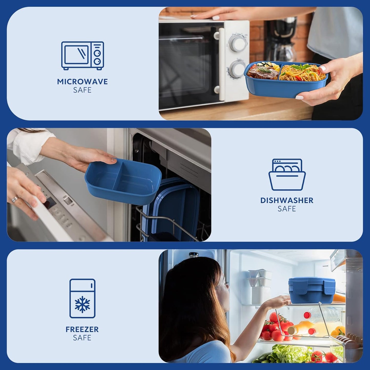 Modern Adult Lunch Box, Stackable Lunch Containers, Minimalist Design Bento Box with Utensil Set - Leak-Proof for Dining Out, Work, School, Picnic