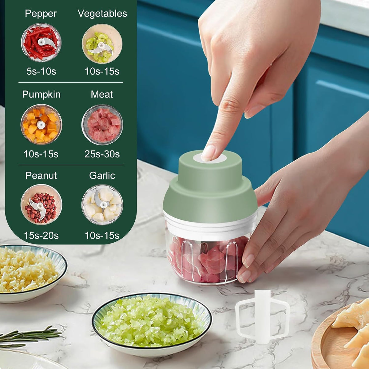 Electric Mini Garlic Mincer, 100ML USB Vegetable Onion Chopper