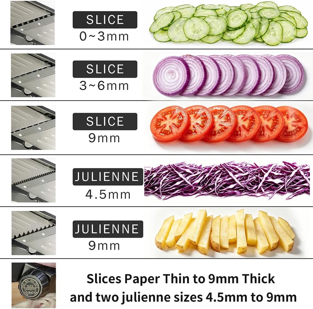 Weltonhm Mandoline Slicer for Kitchen, Mandolin and Julienne for Vegetables