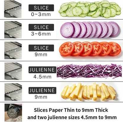Weltonhm Mandoline Slicer for Kitchen, Mandolin and Julienne for Vegetables
