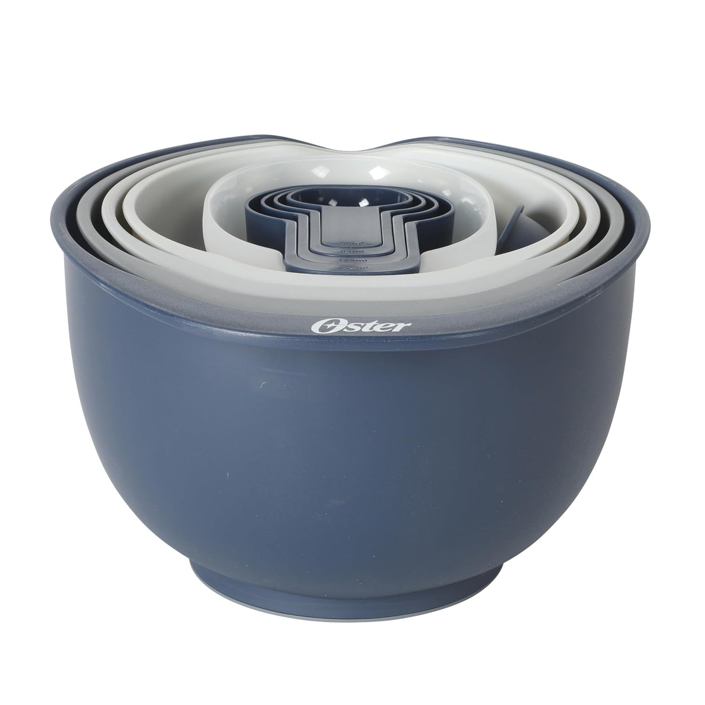 Oster Bluemarine 3 Piece PP Stackable Space-Saving Colander and Mixing Bowl Set