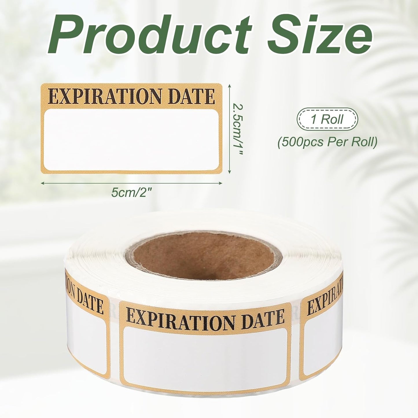 PATIKIL 500 Pcs Expired Date Label Stickers Roll, 2 x 1 Inch Removable Inventory Labels Adhesive Food Sticker Roll for Marking Organizing Inventory and Food Container, White and Black
