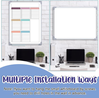 Lincia Magnetic to Do List Whiteboard for Wall 24" x 18" Large Weekly Dry Erase Board, Hanging Double-Side White Board Calendar for Planning Drawing Memo Home Kitchen Office(White)