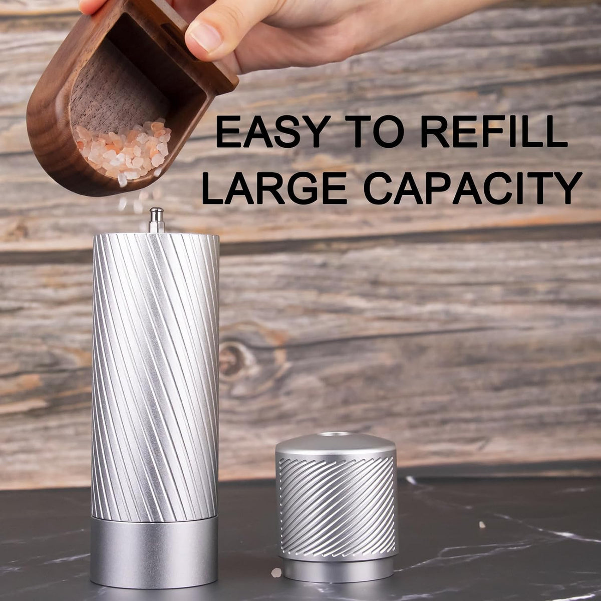 Homnoble Heavy Duty Pepper Grinder, Pepper Grinder External Adjustable