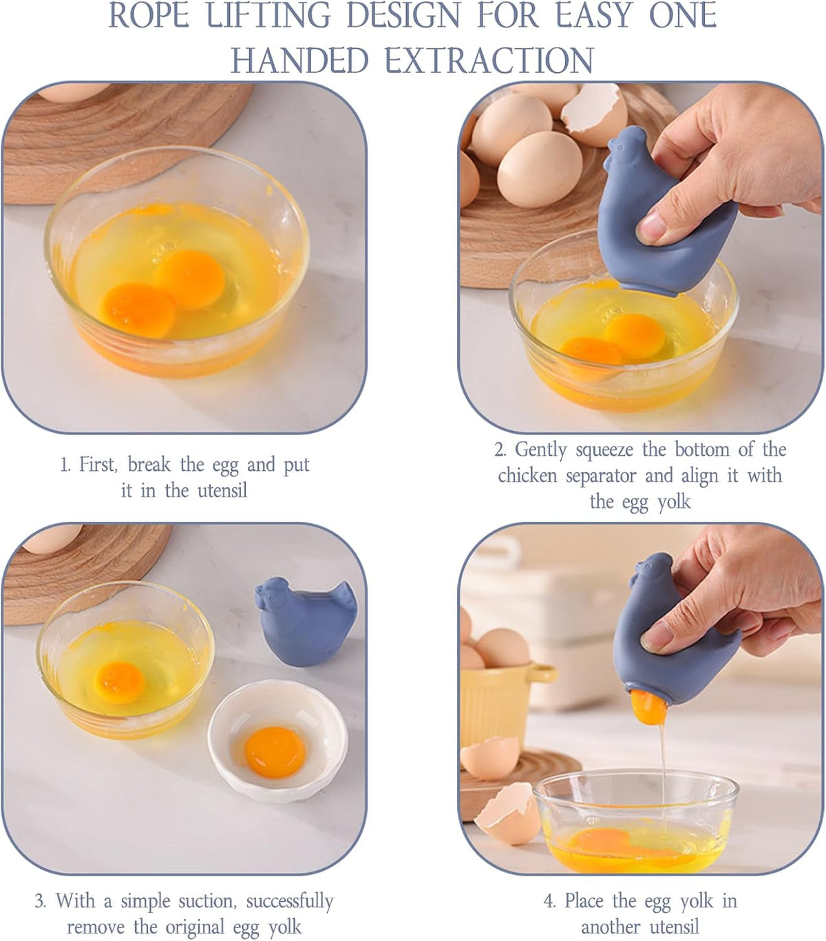 New Egg Separator Tool & Baking Tool,Silicone Egg Yolk Separator