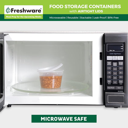 Freshware Food Storage Containers [36 Set] 16 oz Plastic Deli Containers with Lids, Slime, Soup, Meal Prep Containers | BPA Free | Stackable | Leakproof | Microwave/Dishwasher/Freezer Safe