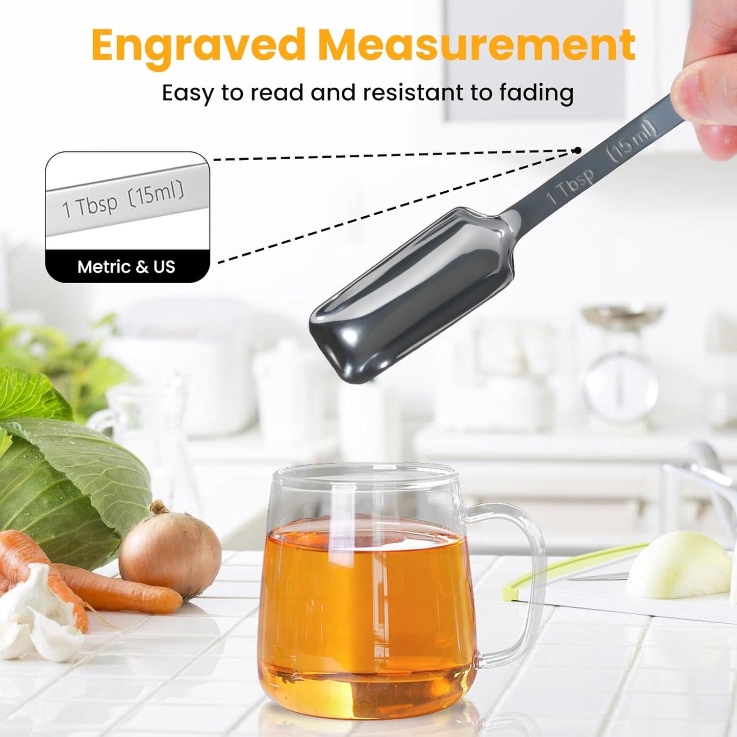 35PCS Stainless Steel Measuring Cups and Spoons Set, 7 Nesting Measuring Cups, Round & Rectangular Spoons with Clear Engraved Markings, 2-Pack Mini Spoon Sets with Leveler for Precise Cooking & Baking