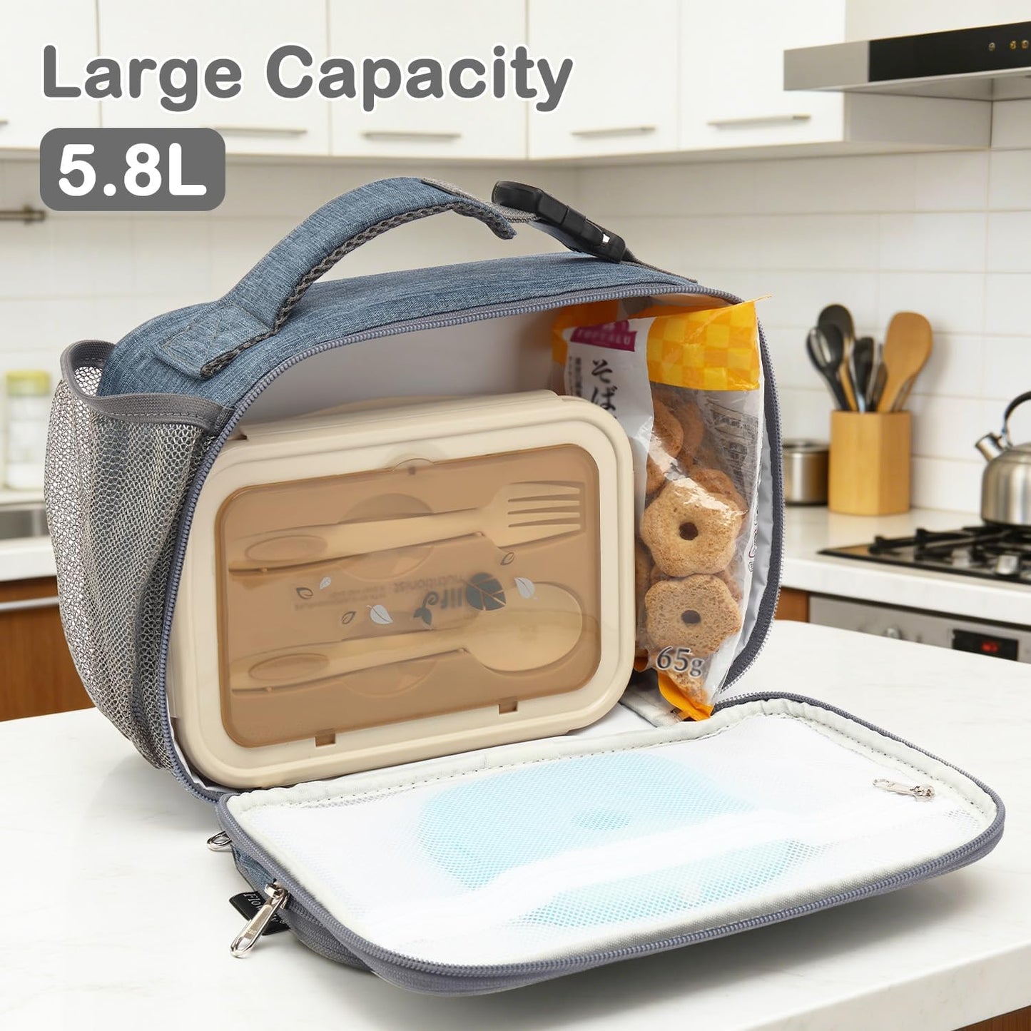 FlowFly Kids Lunch box Insulated Soft Bag Mini Cooler Back to School Thermal Meal Tote Kit for Girls, Boys, Astronaut - Colors A