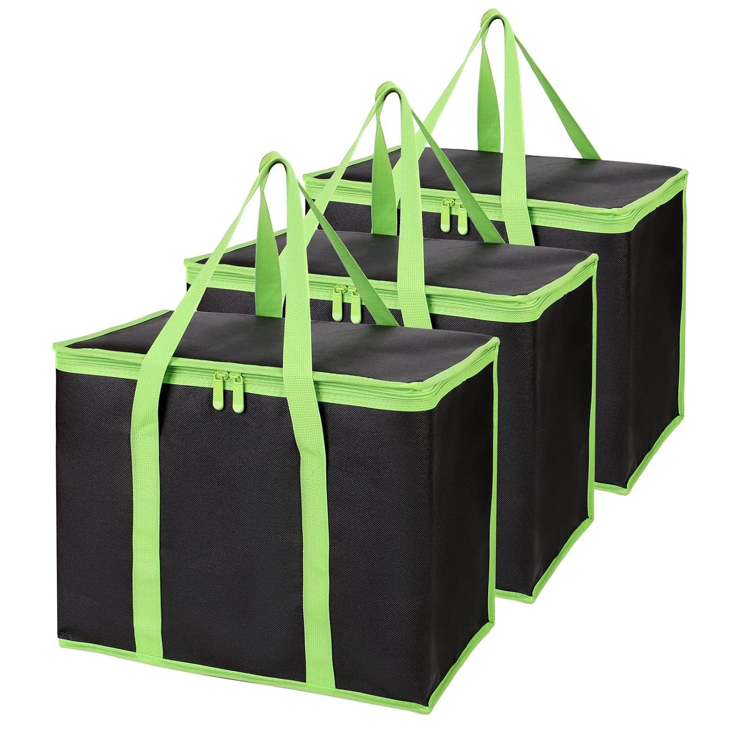 Bodaon Insulated Food Delivery Bag, XXXL Pizza Delivery Bags for Hot and Cold Food, Commercial, Large Capacity Reusable Warming Bag, Catering Cooler Bag for Rideshare, Warmers for Parties (Black, 1Pk)