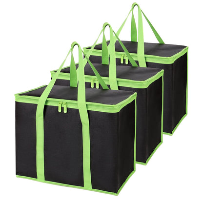 Bodaon Insulated Food Delivery Bag, XXXL Pizza Delivery Bags for Hot and Cold Food, Commercial, Large Capacity Reusable Warming Bag, Catering Cooler Bag for Rideshare, Warmers for Parties (Black, 1Pk)