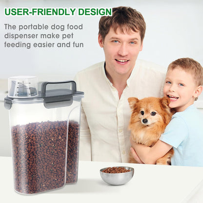 TBMax 10 Lbs Cat Dog Food Storage Container, 2026 Upgraded Large Pouring Container for Pet Food Storage, Bird Seed Dispenser, Portable Travel Kibble Holder -Dark Green