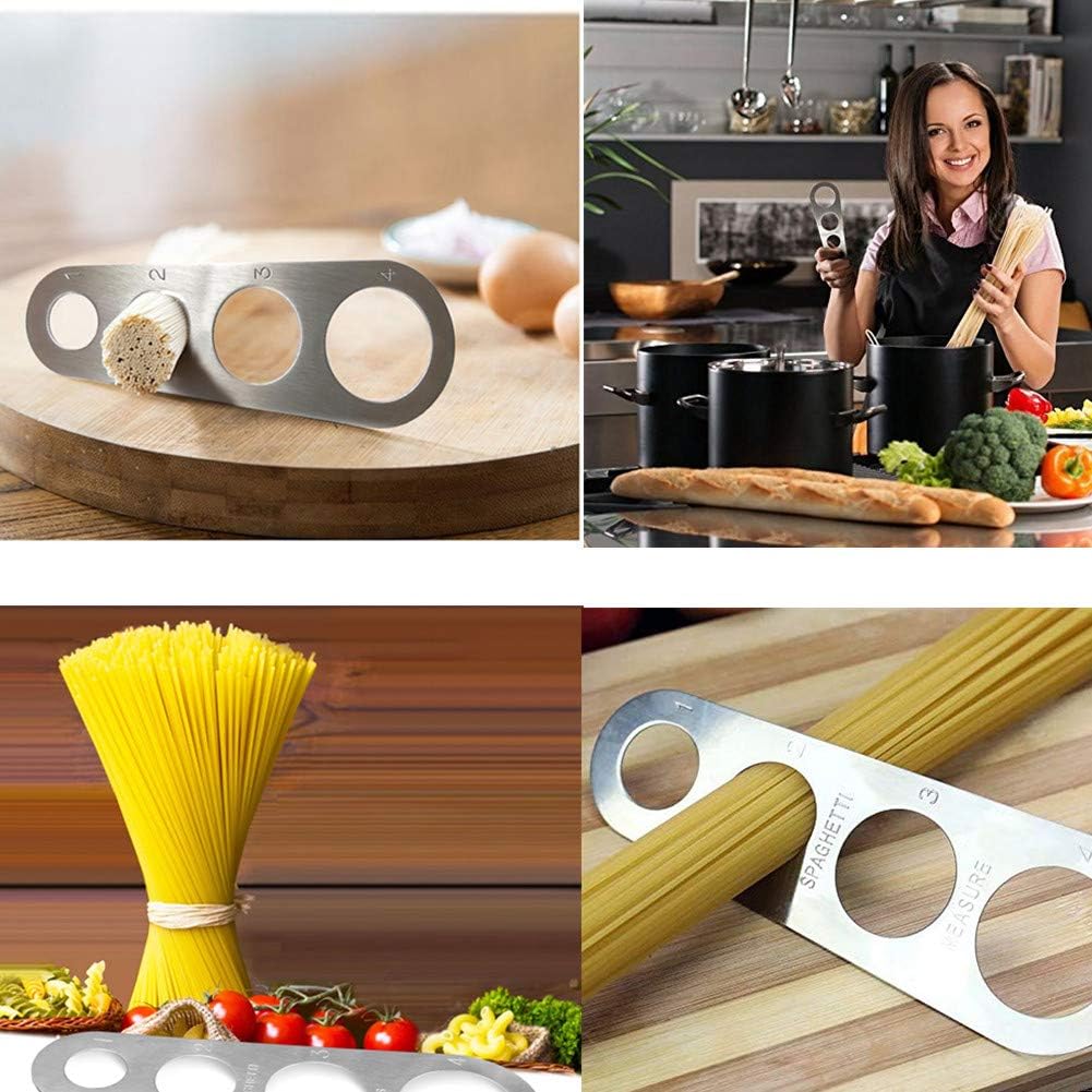 Stainless Steel Spaghetti Measure Tool, 4 Serving Portion Control Cooking Tools, Noodles Pasta Portion Control Gadgets (2 Pack)