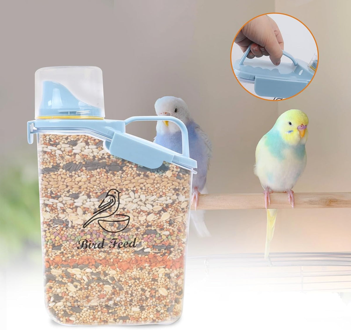 Dog Food Storage Container Airtight Portable Dog Food Container with Handled Lid and Pour Spout,Food Storage for Dog Dry Food Small Pet Food Container with Measuring Cup for Home, Travel,2.8L