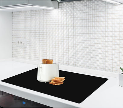 Silicone Mats for Kitchen Counter, 47.3"x23.6"x0.08" Largest Heat Resistant Mat Kitchen Island Waterproof 2MM Thick Countertop Protector Mat Nons-slip Extra Large Counter Mat (Black)