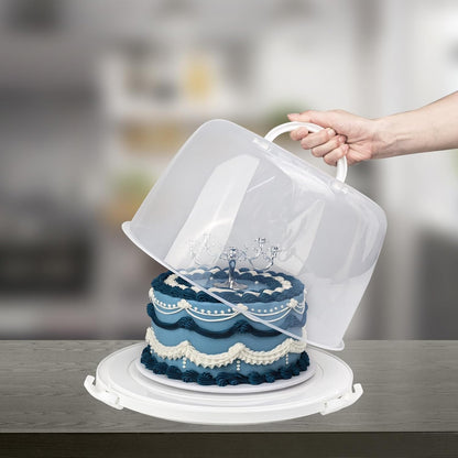 TMRIOPELP Tall Cake Carrier with Lid and Handle Insulated Cake Container Cake Transport Carrier Ideal for Pies Cupcakes and Pastries Perfect for Safe and Secure Cake Delivery (Red, 10 inch)