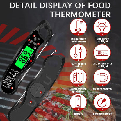 Cooking Thermometer，IP67 Waterproof Meat Thermometer Digital