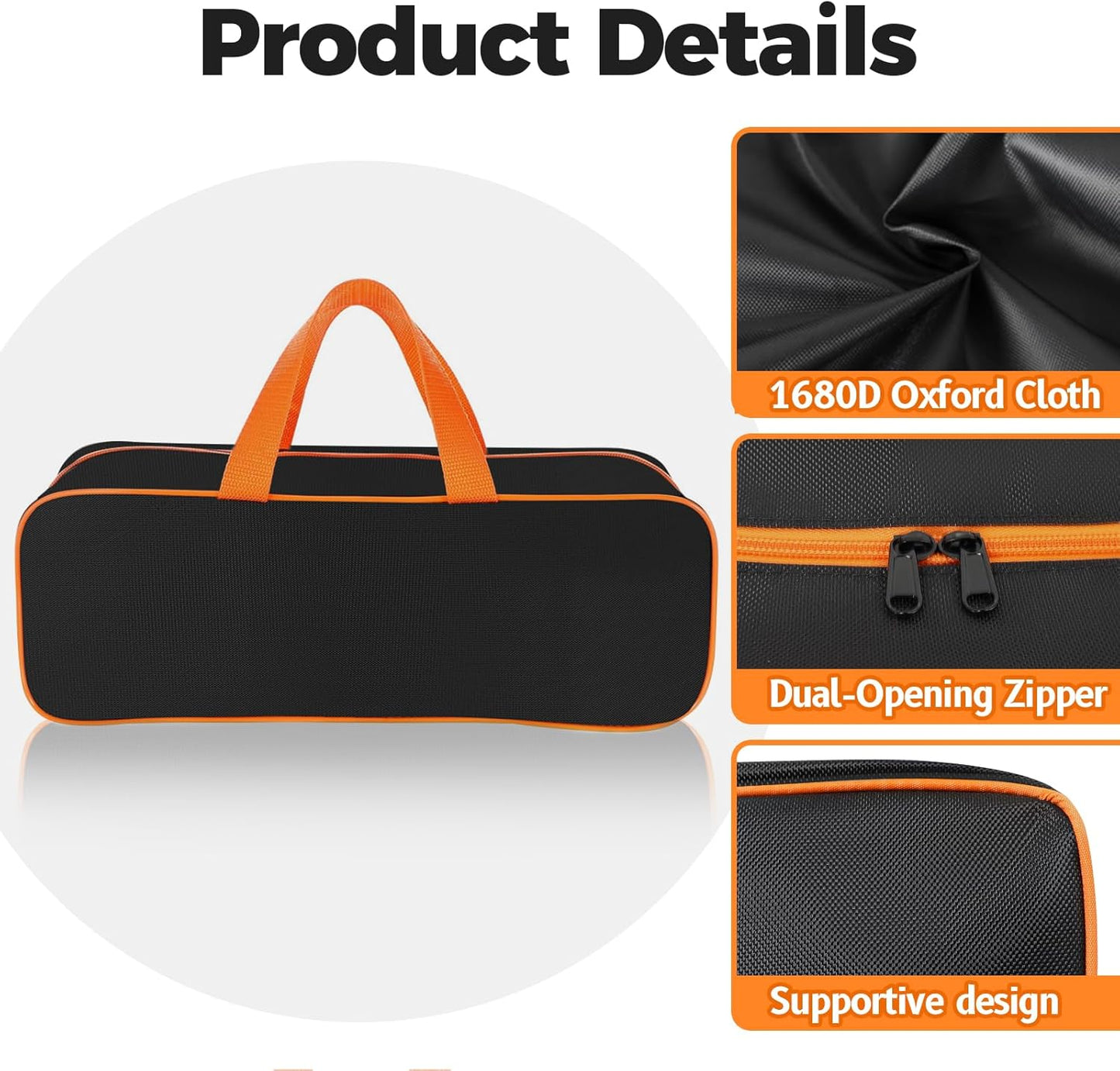 Grill Tool Storage Bag, 24" x 8" x 8" Large Capacity Grill Accessory Storage, 1680D Heavy-Duty Grill Utensil Storage, Accessories Storage Compatible with Blackstone (No Accessories)