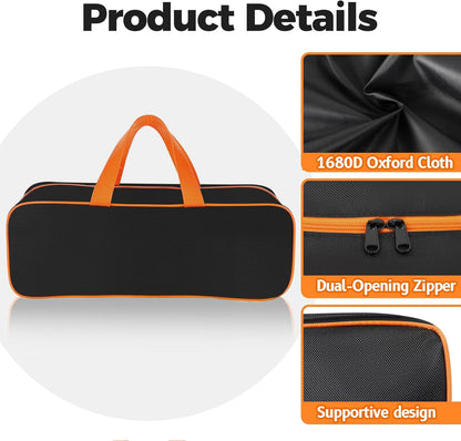 Grill Tool Storage Bag, 24" x 8" x 8" Large Capacity Grill Accessory Storage, 1680D Heavy-Duty Grill Utensil Storage, Accessories Storage Compatible with Blackstone (No Accessories)