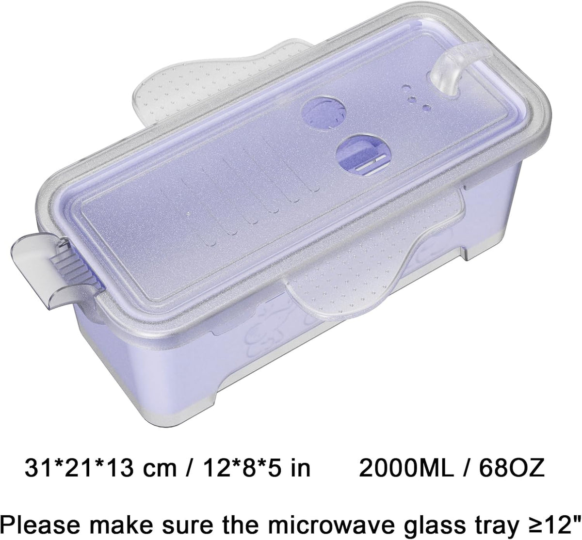68OZ Microwave Ramen Bowl, Noodle Cooker, Steamer, Removable Strainer