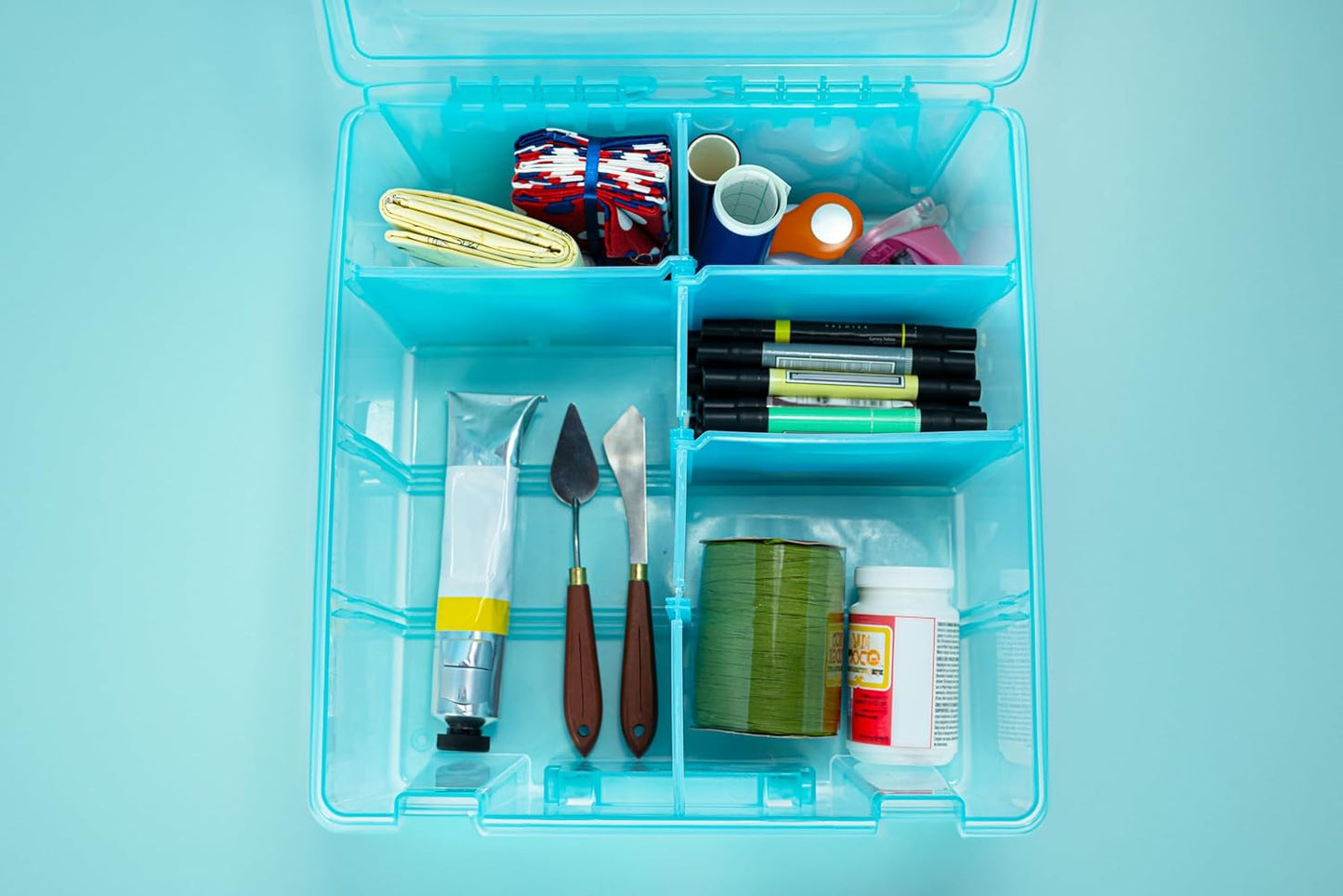 ArtBin 6990SO Super Satchel Double Deep Compartment Box - Art Storage with 8 Removable Compartments, Smart Closure for Craft Supplies (Gold - Pack of 1)