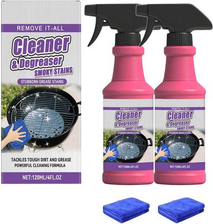Fast-Acting Heavy-Duty Grill Degreaser Spray, Heavy Duty BBQ Grill Degreaser, Multi Functional Grease Remover for Outdoor Grills Effortlessly Removes Stubborn Oil & Carbon Residue (sponge)