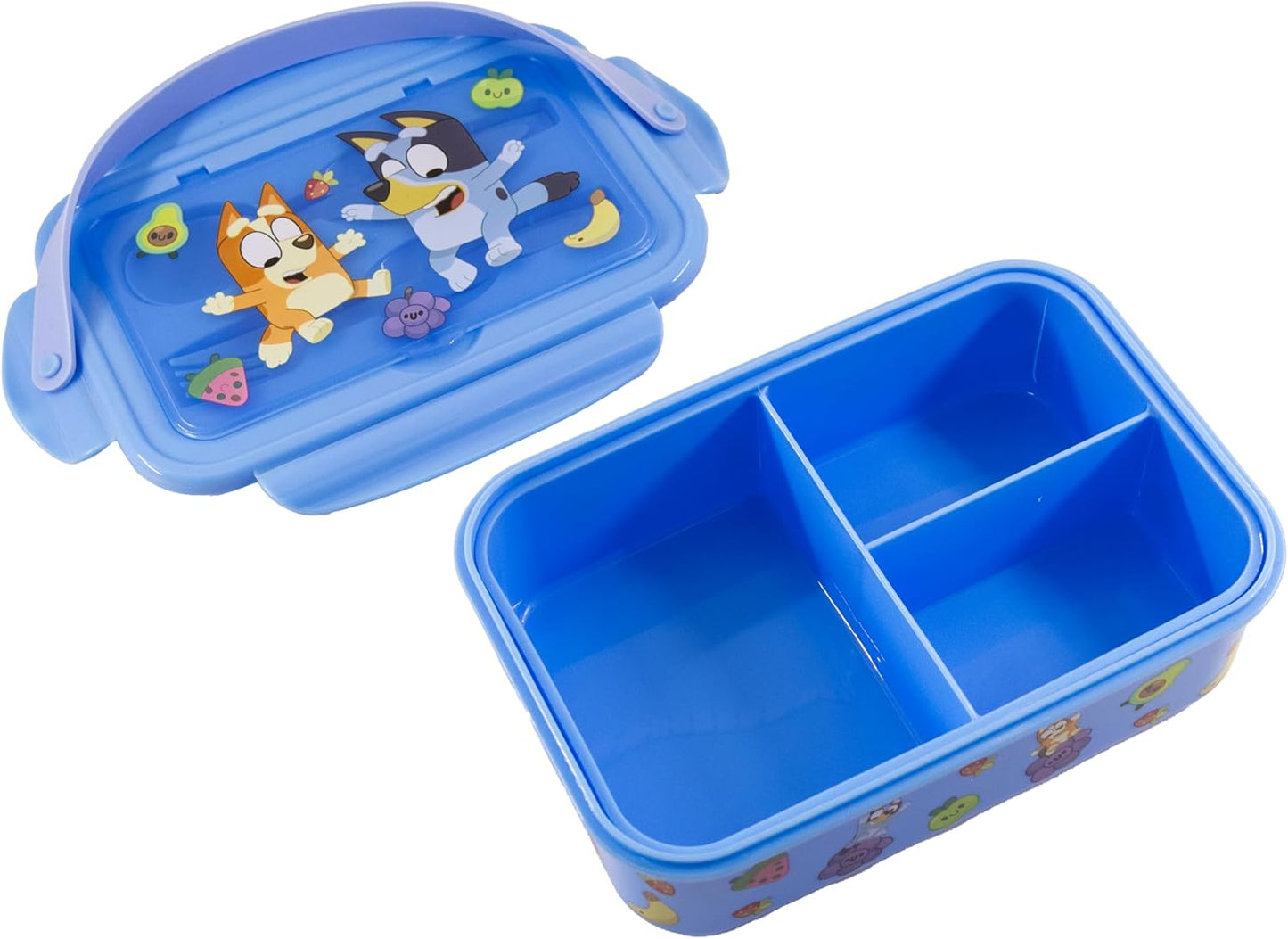 Fast Forward Hello Kitty Bento Lunch Box for Kids | Sanrio Food Container with Utensils | BPA-Free Toddler Lunch Kit with 3 Compartments | Bento Snack Box with Spoon & Fork