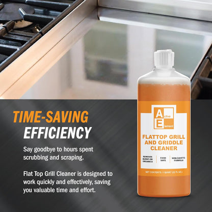 Flat Top Grill Cleaner – 32 fl oz | Griddle Cleaner, Removes Burnt-On Residue, Food Safe, Non-Caustic Formula, For Blackstone Grills