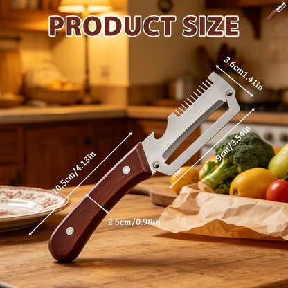 Premium Vegetable Peeler with Wooden Handle and Bottle Opener, 2026 New Multi-functional Vegetable Peeler, Kitchen Gadgets Tool for Fruit Pumpkin Peeling Potato Carrot Veggie Peeler (1PCS)